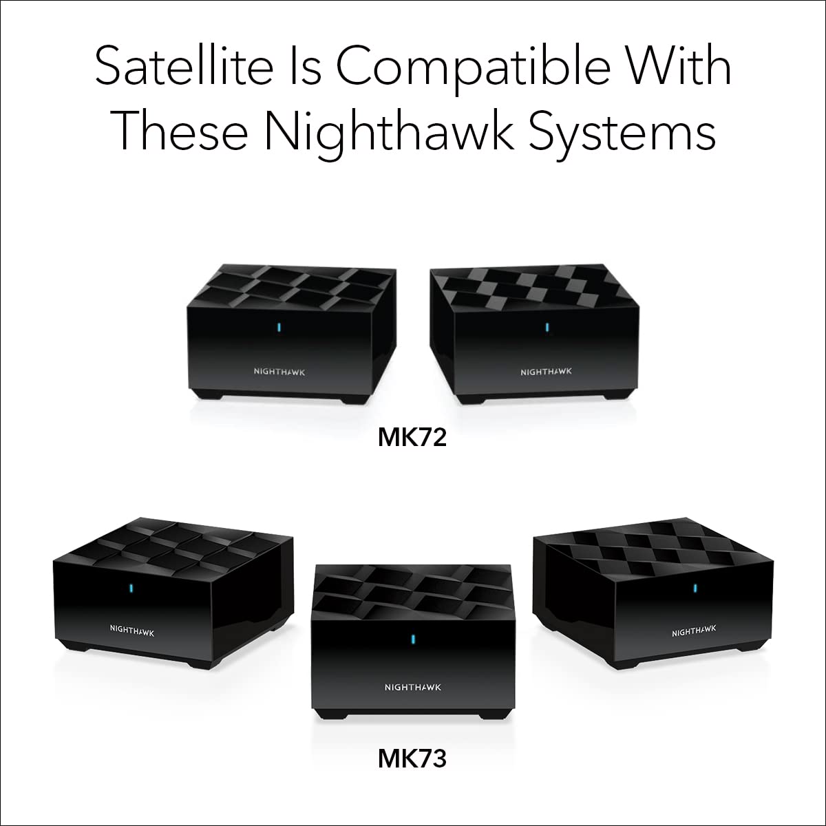 NETGEAR Nighthawk Dual-Band Whole Home Mesh WiFi 6 Add-on Satellite (MS70) – Works with Your Nighthawk MK72 Or MK73 System, Adds up to 1,500 sq. ft. Coverage, AX3000 (Up to 3Gbps)