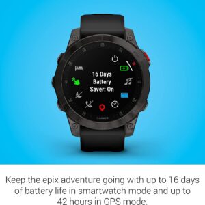 Lumintrail Garmin Epix Gen 2, Premium Active Smartwatch, Health and Wellness Features, Touchscreen AMOLED Screen, Smart Watch for Men & Women, Black Titanium, with a Wall Plug