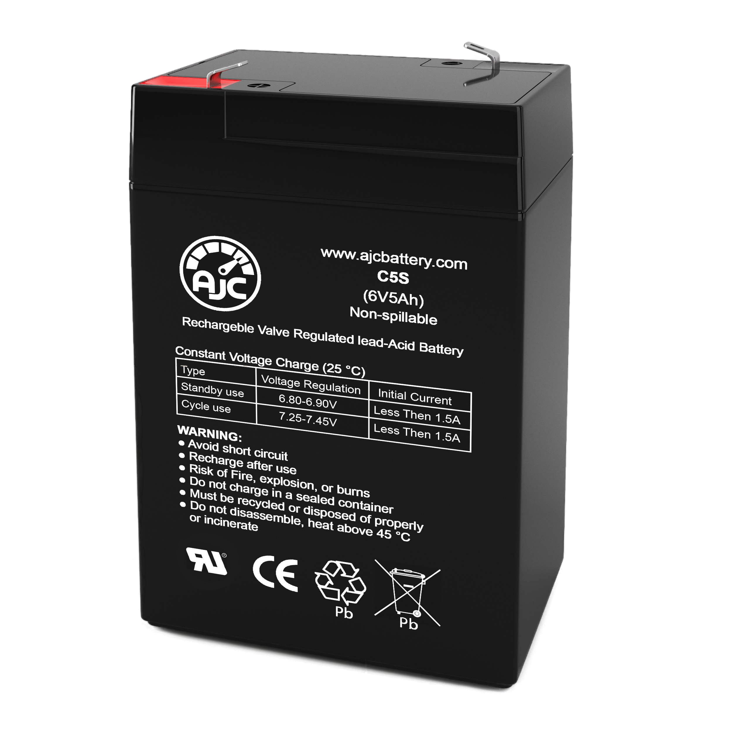 AJC Battery Compatible with RiiRoo Licensed Audi TT RS 6V 5Ah Ride-On Toy Battery