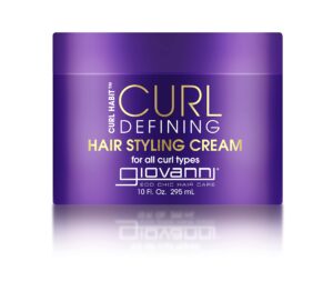 giovanni curl habit curl defining styling cream - enhances curls, tames frizz & flyaways, silicone-free, lightweight, curl-enhancing hair product - 10 oz