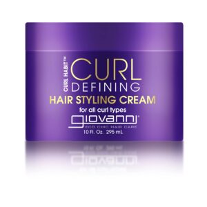 GIOVANNI Curl Habit Curl Defining Styling Cream - Enhances Curls, Tames Frizz & Flyaways, Silicone-Free, Lightweight, Curl-Enhancing Hair Product - 10 oz