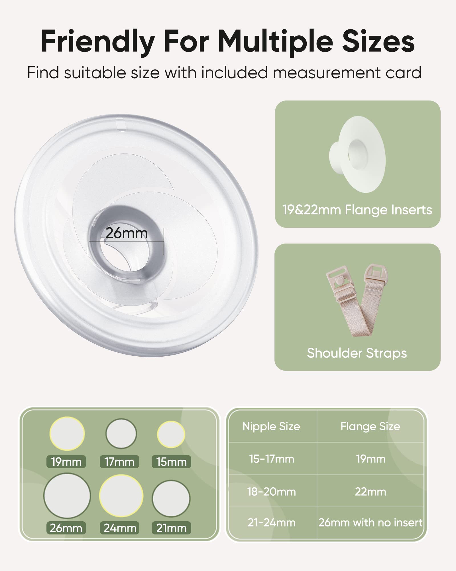 bonoch Wearable Breast Pump Hands Free, Electric Breast Pump, Portable Breast Pump, Dust Covers, Nipple Ruler, 3Modes&9Levels, Food Grade Silicone, 120min Battery, USB C Port, 19+22+26mm Flanges