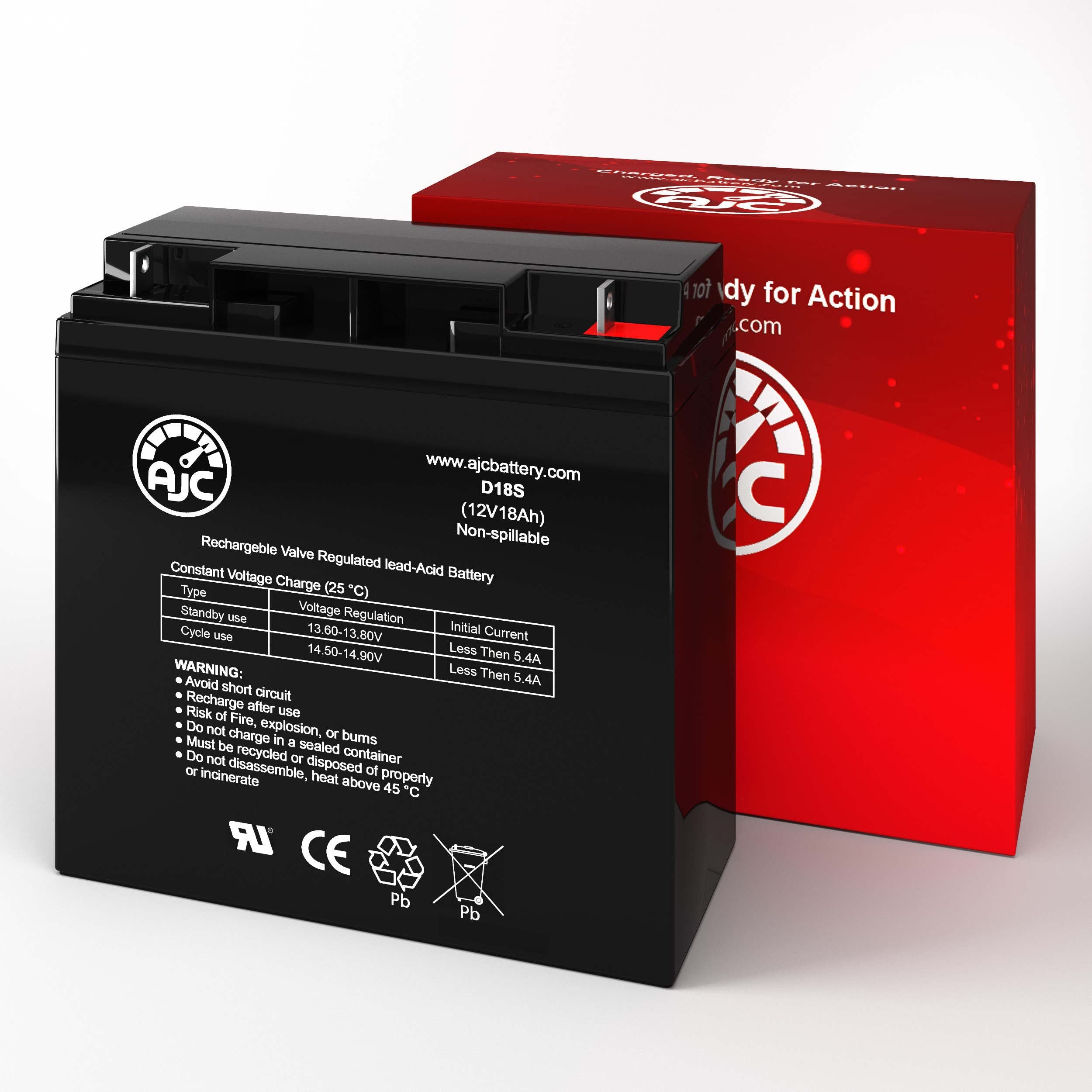 AJC Battery Compatible with Bright Way Group HX12-18 NB 12V 18Ah Sealed Lead Acid Battery