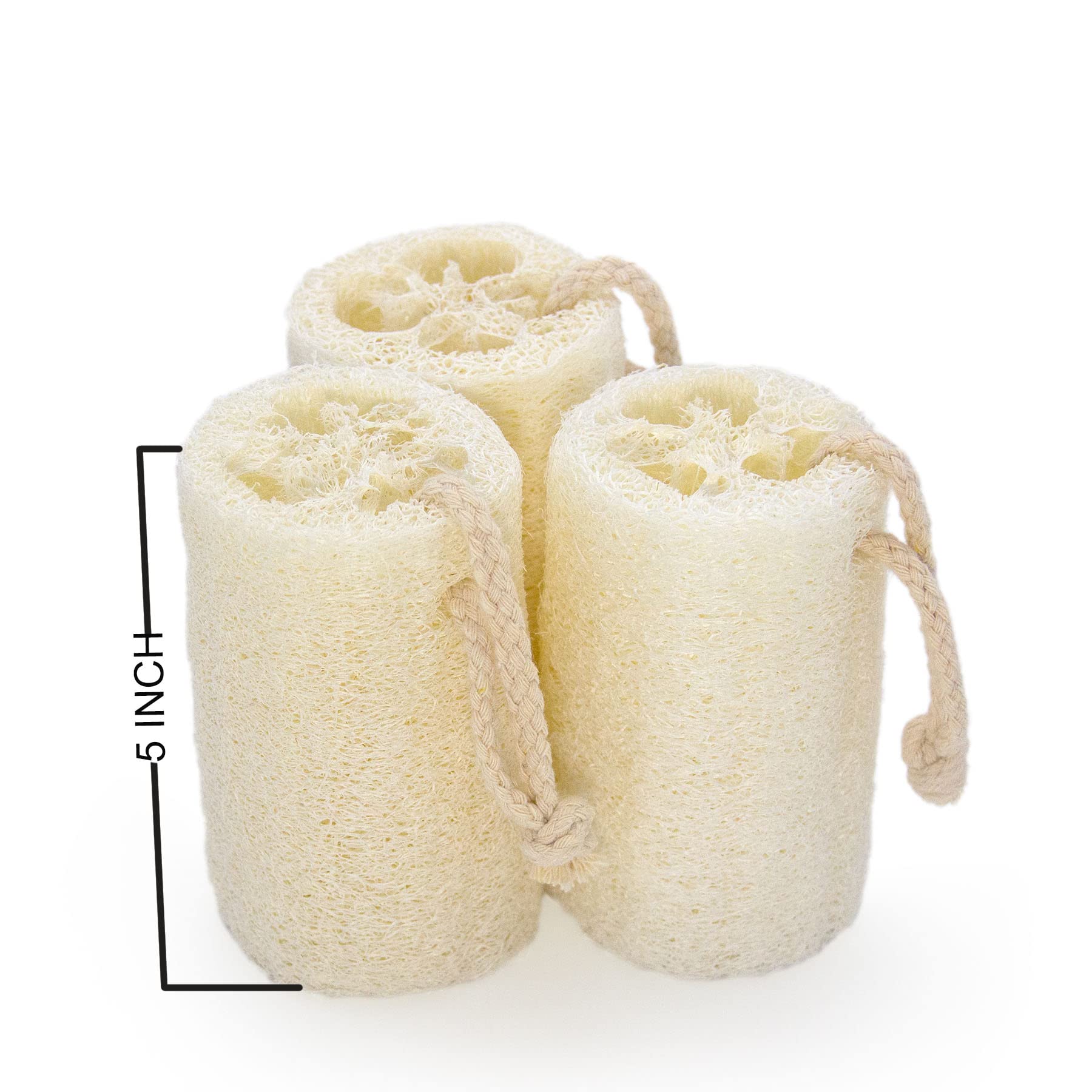 HUMINA Hot Bath Supplies Loofah,Natural Loofah Sponge Bath Body Exfoliation Natural Loofah 3 Pack of 5 inch