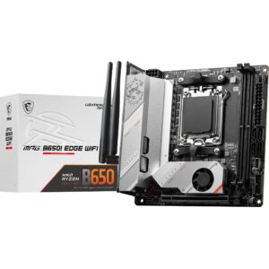 msi mpg b650i edge wifi gaming motherboard (amd ryzen 9000/8000/7000 series processors, am5, ddr5, pcie 4.0, m.2, sata 6gb/s, usb 3.2 gen 2, hdmi, wi-fi 6e, bluetooth 5.3, 2.5gbps lan, mini-itx)