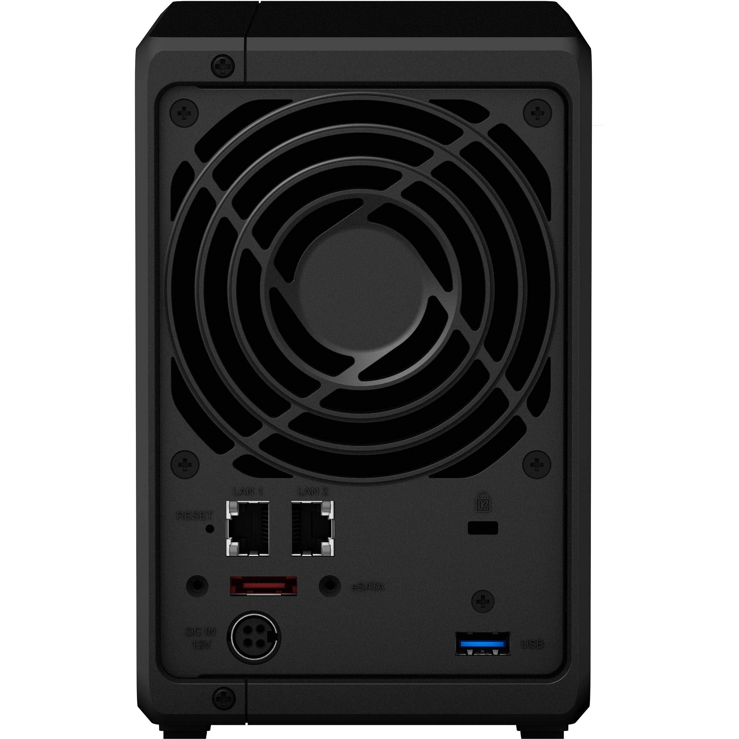 Synology DiskStation DS720+ NAS Server with Celeron 2.0GHz CPU, 6GB Memory, 36TB HDD Storage, 1TB M.2 NVMe SSD, 2 x 1GbE LAN Ports, DSM Operating System