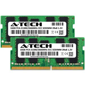 A-Tech 32GB Kit (2x16GB) RAM for Synology DiskStation DS1522+ NAS | DDR4 2666MHz PC4-21300 ECC SODIMM 2Rx8 1.2V 260-Pin Memory Upgrade