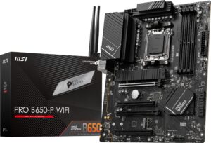 msi pro b650-p wifi proseries motherboard (amd am5, atx, ddr5, pcie 4.0, m.2, sata 6gb/s, usb 3.2 gen 2, hdmi/dp, wi-fi 6e, amd ryzen 7000 series desktop processors)