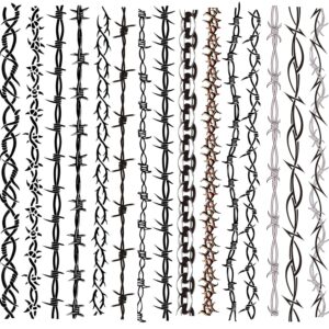 barb wire temporary tattoo,adult long barbed wire tattoo pamela anderson costume kids black fake wrist tattoos for halloween costume,15-sheet