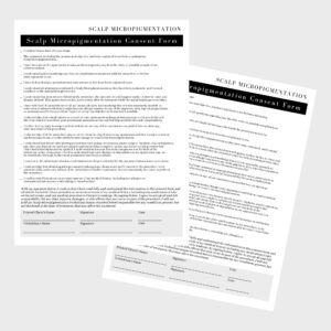 Scalp Micropigmentation Client Intake Forms: Intake,Consent,Consultation and Aftercare Forms | 75pk 25 of Each | for PMU Scalp Tattoo Professional Pigmentation 8.5 x 11” in Forms, Black and White