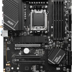 MSI PRO B650-P WiFi ProSeries Motherboard (AMD AM5, ATX, DDR5, PCIe 4.0, M.2, SATA 6Gb/s, USB 3.2 Gen 2, HDMI/DP, Wi-Fi 6E, AMD Ryzen 7000 Series Desktop Processors)