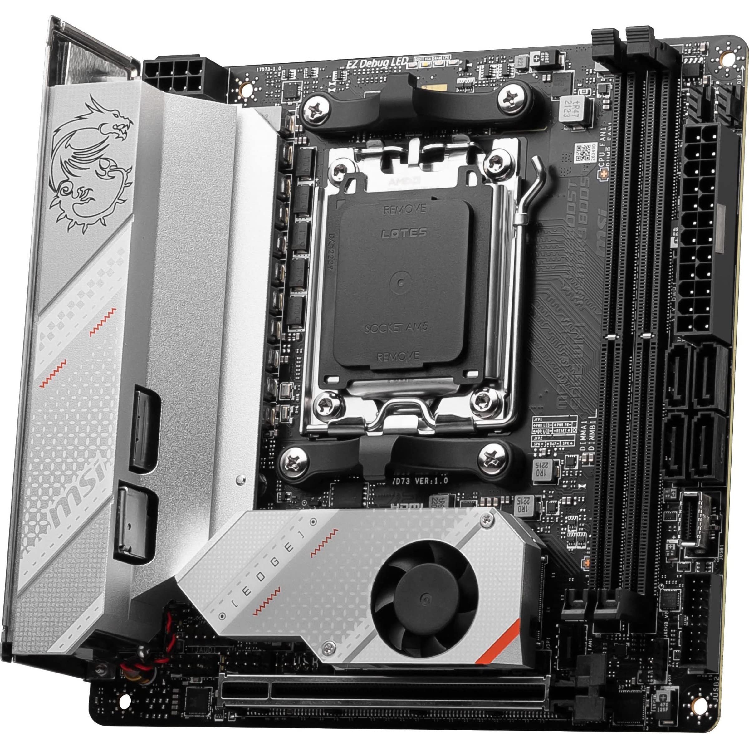 MSI MPG B650I Edge WiFi Gaming Motherboard (AMD Ryzen 9000/8000/7000 Series Processors, AM5, DDR5, PCIe 4.0, M.2, SATA 6Gb/s, USB 3.2 Gen 2, HDMI, Wi-Fi 6E, Bluetooth 5.3, 2.5Gbps LAN, Mini-ITX)