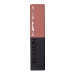 REVLON Lipstick, ColorStay Suede Ink, Built-in Primer, Infused with Vitamin E, Waterproof, Smudge-proof, Matte Color, 002 No Rules, 0.09 oz.