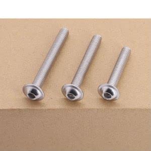 M5-0.8 x 20mm (40 pcs) Flanged Button Socket Head Cap Screws, 304 Stainless Steel, Full Thread, ISO7380-2