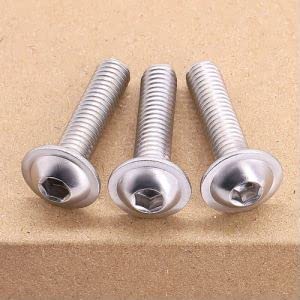 M5-0.8 x 20mm (40 pcs) Flanged Button Socket Head Cap Screws, 304 Stainless Steel, Full Thread, ISO7380-2