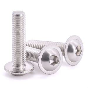 M5-0.8 x 20mm (40 pcs) Flanged Button Socket Head Cap Screws, 304 Stainless Steel, Full Thread, ISO7380-2