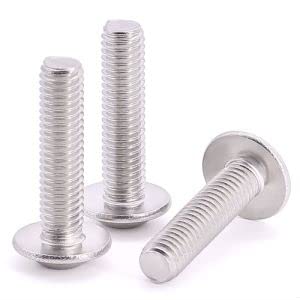 M5-0.8 x 20mm (40 pcs) Flanged Button Socket Head Cap Screws, 304 Stainless Steel, Full Thread, ISO7380-2