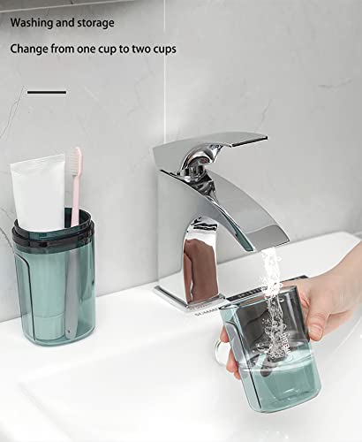 Travel Toothbrush Cup Case,Toothbrush Holder with Cover,Portable Toothbrush Toothpaste Storage Carrier Container for Travel Camping Home School Business Trip Bathroom