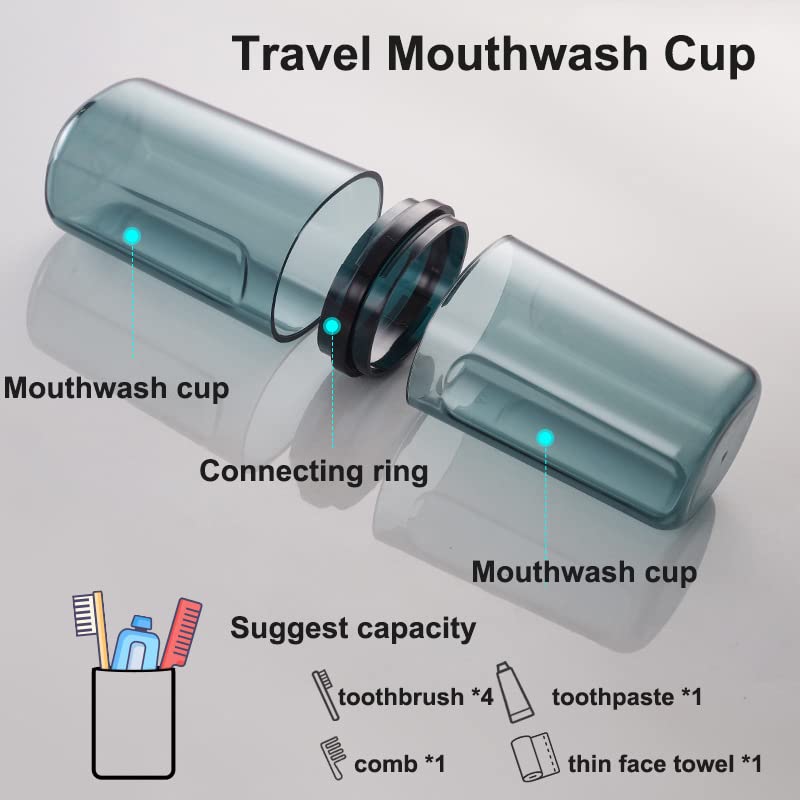 Travel Toothbrush Cup Case,Toothbrush Holder with Cover,Portable Toothbrush Toothpaste Storage Carrier Container for Travel Camping Home School Business Trip Bathroom