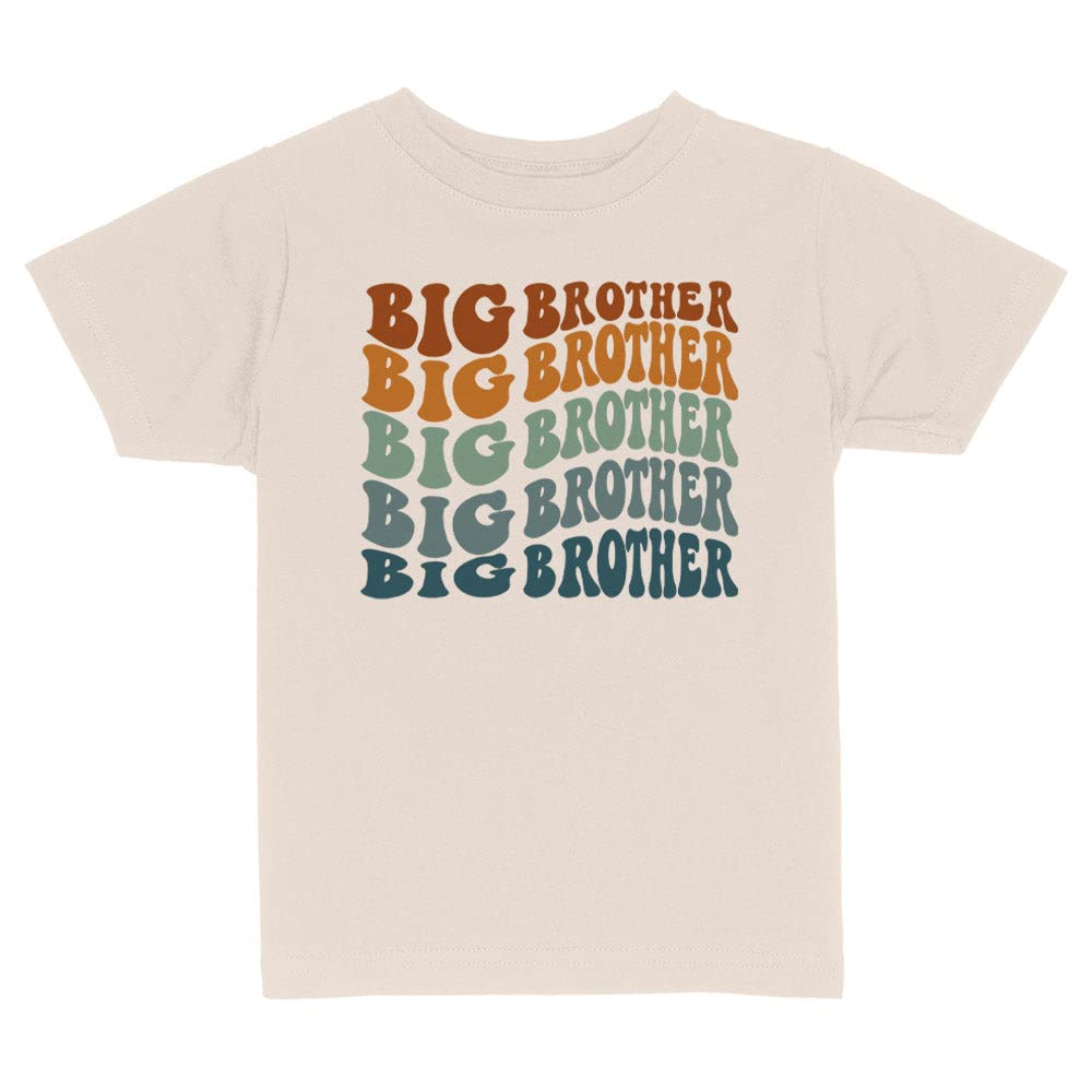 Repeating Big Brother Toddler Kids T-Shirt 2T Natural