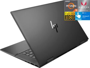 hp 2022 envy x360 15 2-in-1 convertible laptop, 15.6" fhd ips touchscreen, amd ryzen 5 5625u, 16gb ddr4 ram, 512gb pcie ssd, amd radeon vega 7, backlit kb, wifi 6, windows 11 home, titac card