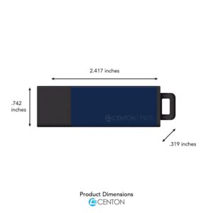 Centon Electronics DataStick Pro USB 2.0 Flash Drive, 16 GB, USB Flash Drives, 10 Bulk Pack, Bright Blue