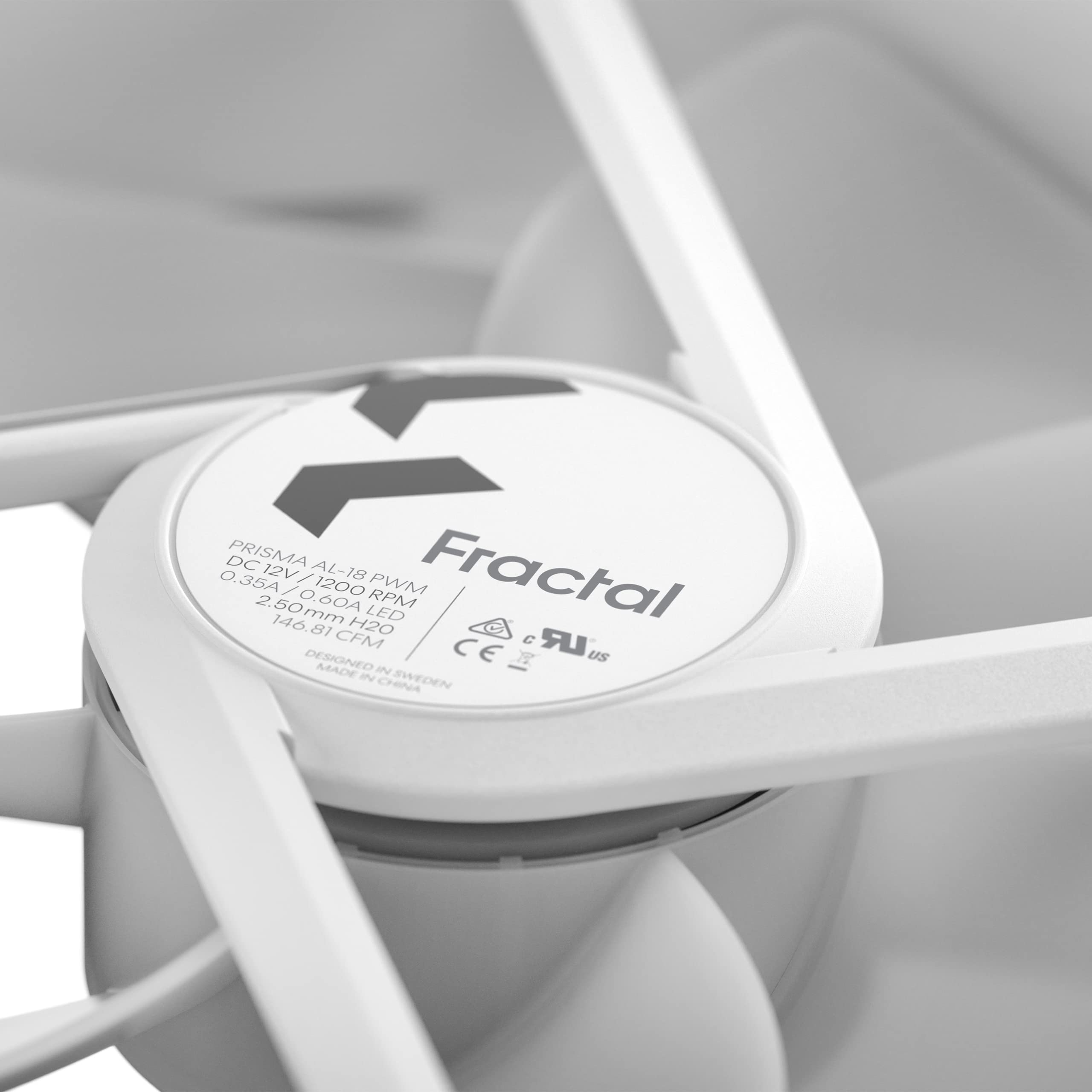 Fractal Design Prisma AL-18 PWM White 180 mm Addressable RGB LED LLS Bearing Computer Case Fan