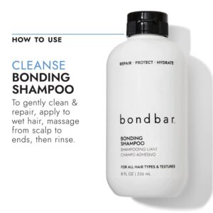 Bondbar Repairing Shampoo, Protects, Strengthens & Hydrates All Hair Types & Textures, Prevents Flyaways & Frizz, Adds Moisture & Shine, Vegan, Cruelty-Free, 8 Fl. Oz.