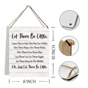 KongMoTree Let them be little, Nursery Quotes Wall Art, Nursery Quote Sign, Nursery Sign, Nursery Decor, Gender Neutral Nursery Art, Boys Girls Room Wall Sign, 8x10 Inch(GMS628)