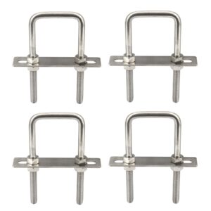 m6x40x65mm 304 stainless steel square u bolts with hex nuts,frame plate,round washers (4 pieces)