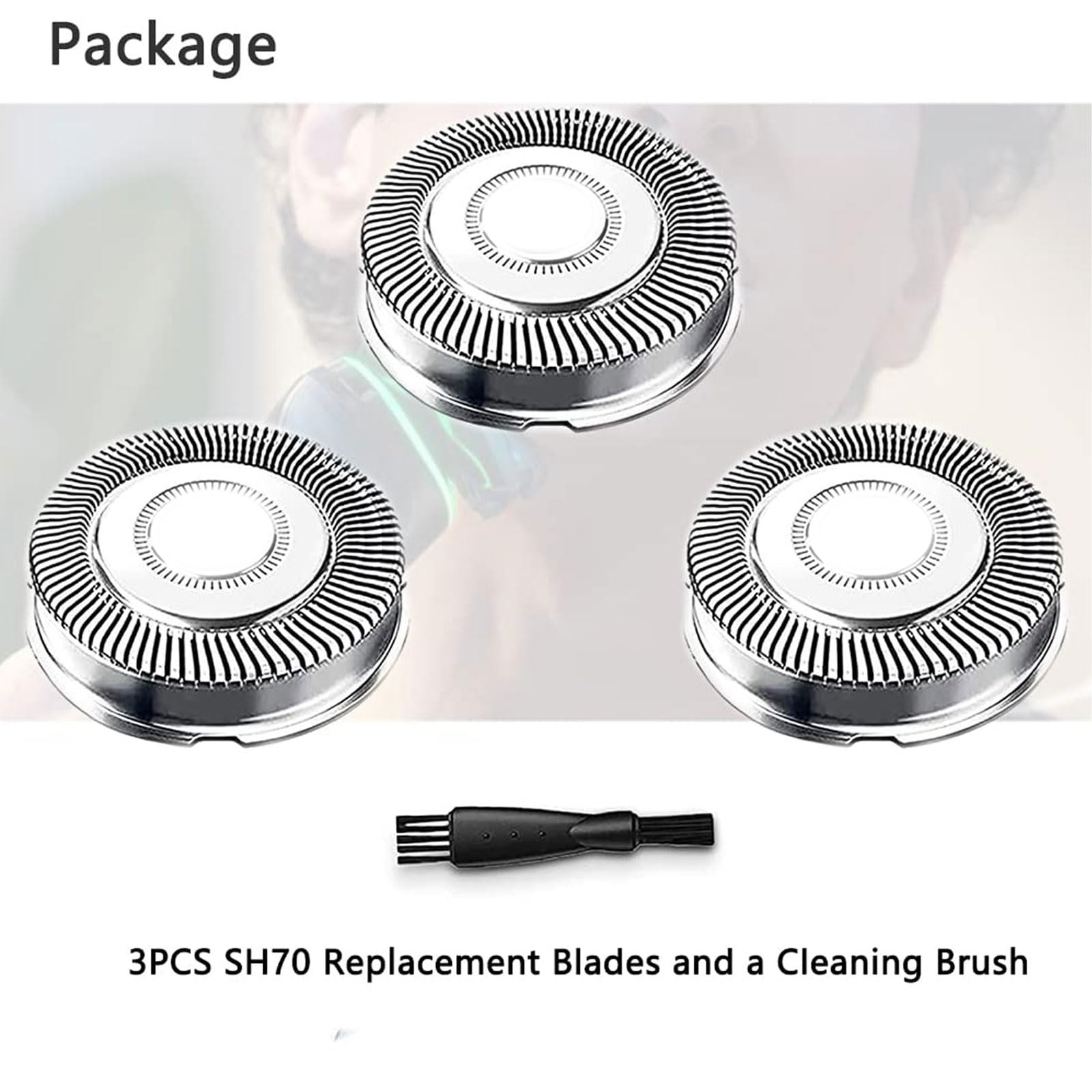 Gleway SH70 Replacement Heads Compatible with Philips Electric Shavers Series 7000, Razor Replacement S7370 S7371 S7720 S7710 S7530 and Shaver SW7700 Upgraded SH70 Blades 3PCS