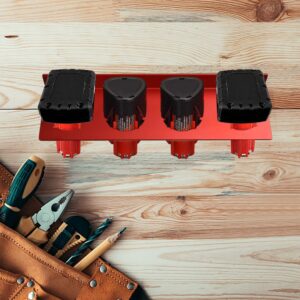 EZYPAK Battery Holder for Milwaukee M12, Battery Holder Battery Storage Holder for Milwaukee M12 6.0 Battery,High Strength Metal Wall Mount Rack with 4 Slots Perfect Organizers for Batteries (2)