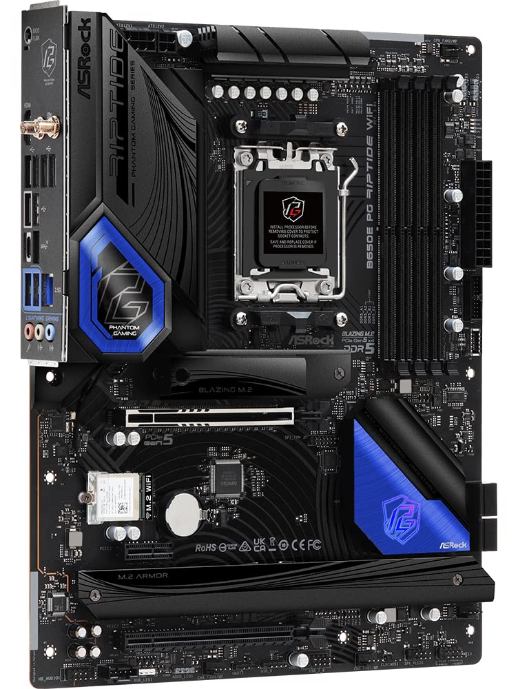 ASRock B650E PG Riptide WiFi AM5 Ryzen 7000 AMD B650 SATA 6Gb/s DDR5 ATX Motherboard