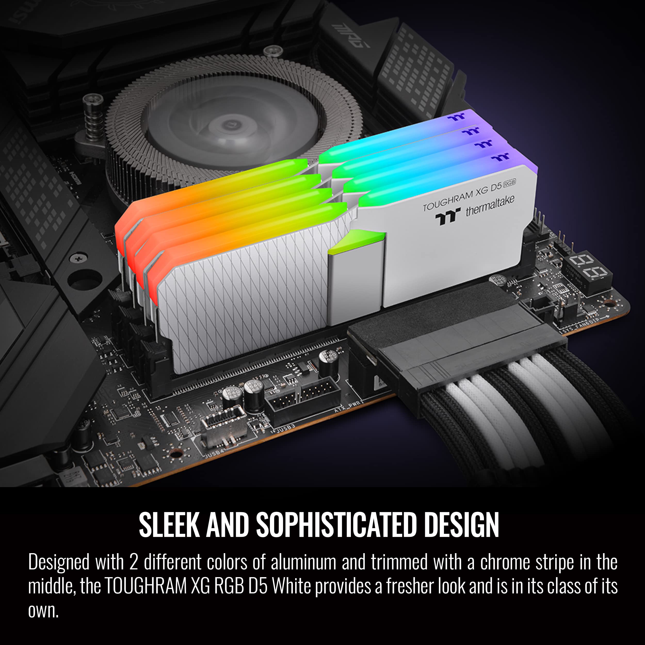 Thermaltake TOUGHRAM XG RGB D5 White 32GB (2x16GB) DDR5 6000MT/s C36 Memory, 16 LEDs, RG34D516GX2-6000C36B