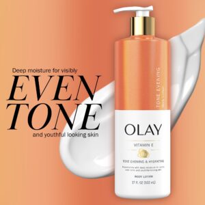 Olay Tone Evening and Hydrating Body Lotion, Deep Moisture, 17oz (Pack of 4)