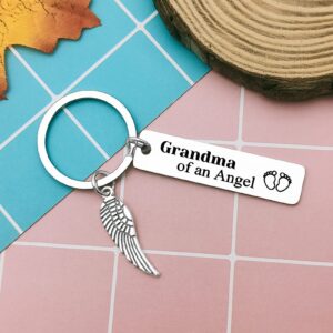 Heigebi Baby Memorial Keychain Grandma of an Keychain Loss Memorial Keychain Loss of Child Sympathy Gifts Baby Memorial Gifts for Grandma Pregnancy Loss Gifts Miscarriage Keepsake Sympathy Gift