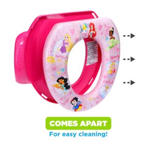 Disney Princess "Loving Life" 2 Piece Essential Potty Training Set - Soft Cushion, Baby Potty Training, Safe, Easy to Clean, Step Stool