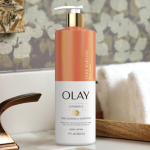 Olay Tone Evening and Hydrating Body Lotion, Deep Moisture, 17oz (Pack of 4)