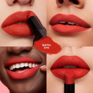 REVLON Lipstick, ColorStay Suede Ink, Built-in Primer, Infused with Vitamin E, Waterproof, Smudge-proof, Matte Color, 014 Spit Fire, 0.09 oz.