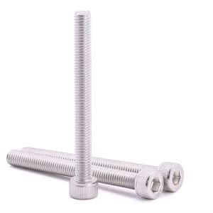 M6-1.0 x 75mm (12 Pcs) Socket Head Cap Screws, 304 Stainless Steel 18/8, Full Thread, Coarse Thread, DIN912