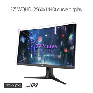 ASUS ROG Strix XG27AQV 27" 16:9 WQHD 170Hz Curved IPS LED HDR Gaming Monitor, Black