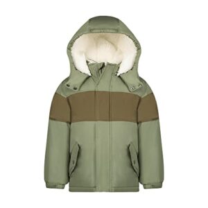 oshkosh b’gosh boy's hooded baby winter coat, olive drab, 4 years