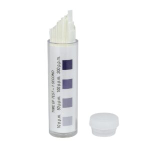 Chlorine Test Strips for Restaurants, Chlorine Sanitizer Test Strips, 10-200 ppm, Four 100 Count Vials