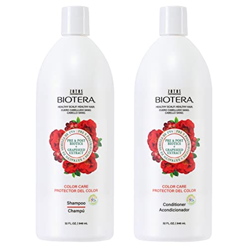 BIOTERA Color Care Shampoo and Conditioner Set | Extends & Maintains Color-Treated Hair | Microbiome Friendly | Vegan & Cruelty Free | Paraben Free | Color-Safe | 32 Fl Oz