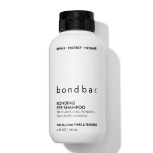 bondbar pre-shampoo repair treatment for damaged hair, reduces breakage & frizz, moisturizes & adds shine, strengthens all hair types & textures, vegan, cruelty-free, 4 fl. oz.