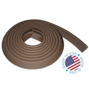 Kidkusion Baby Proof Edge Guards for Safety | Made in The USA | 24 Feet | Brown | Edge Protectors for Furniture, Tables, Fireplaces | Heavy Duty Tape Included