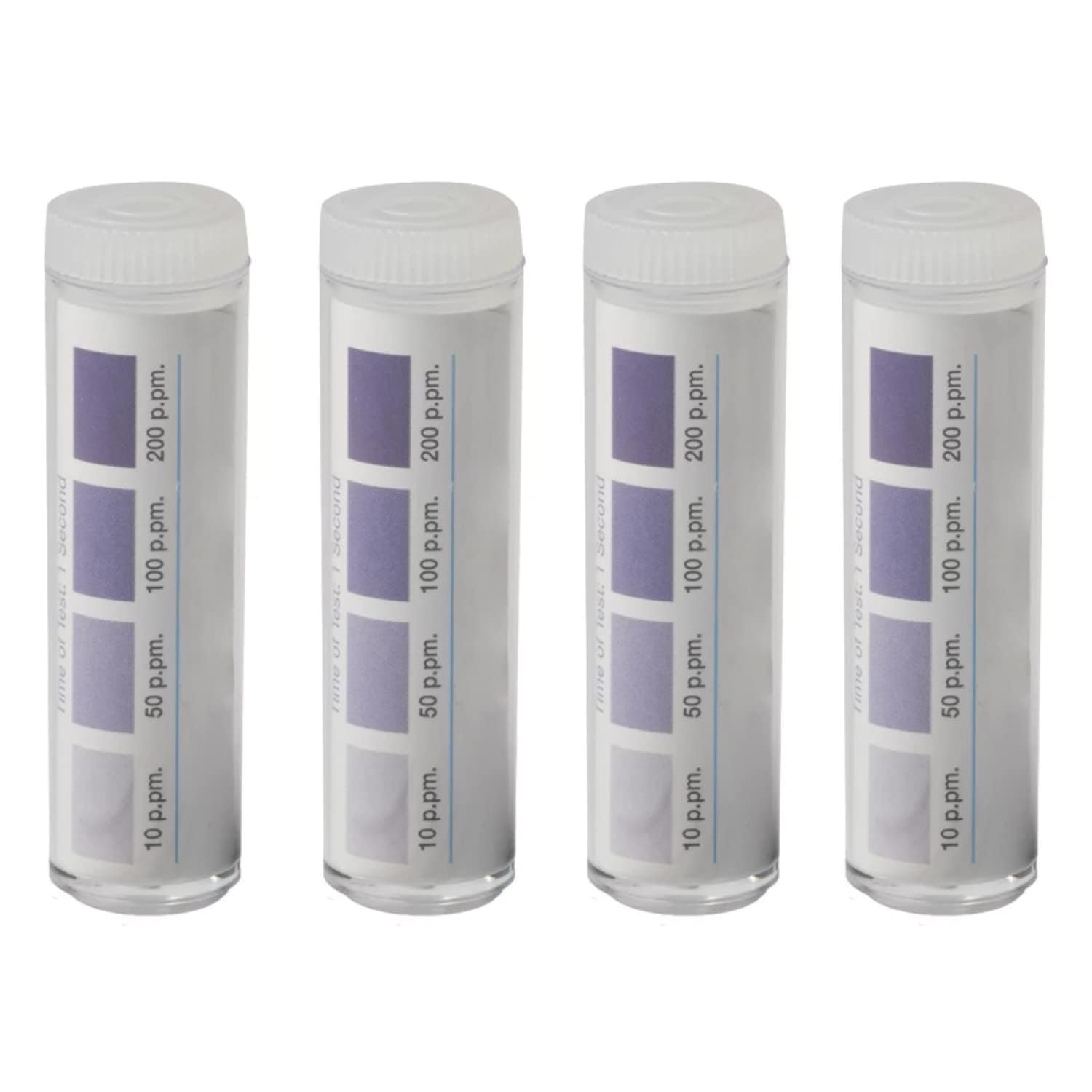 Chlorine Test Strips for Restaurants, Chlorine Sanitizer Test Strips, 10-200 ppm, Four 100 Count Vials