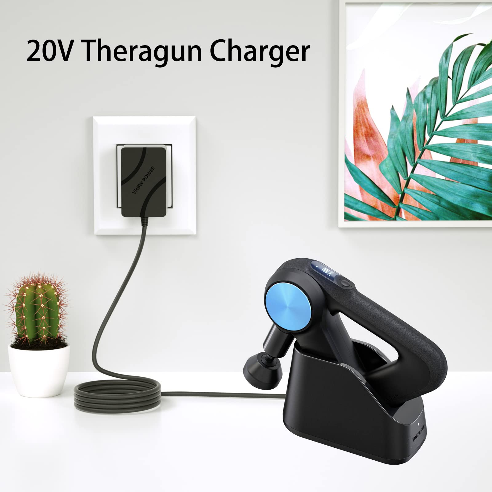 20V Massage Gun Charger for Theragun Elite, Theragun PRO G4, G3, G3PRO, G3-PRO AC Power Cord Adapter for Theragun Elite Charger Replacement Muscle Treatment Massage Gun