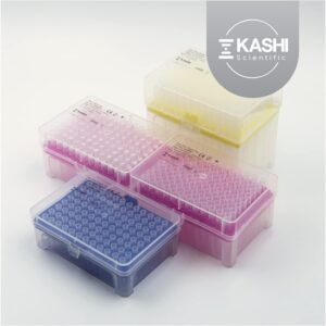 Kashi Scientific 10 uL Universal Racked Laboratory Pipette Tips, Sterile Dnase/Rnase Free, Pyrogen Safe [10ul, Non-Filtered, 96 Tips]