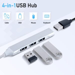 USB C Hub Aluminium Alloy USB C to USB Adapter 4-Port USB Hub Ultra-Slim Data USB Expander Fast Data Transfer USB Splitter for Laptop, Compatible with Windows PC, Mac, Printer, Mobile HDD